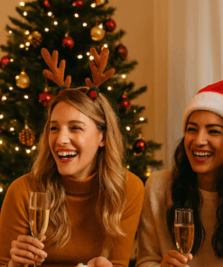 Kerstborrel Waalwijk – mensen vieren kerst met hapjes en drankjes