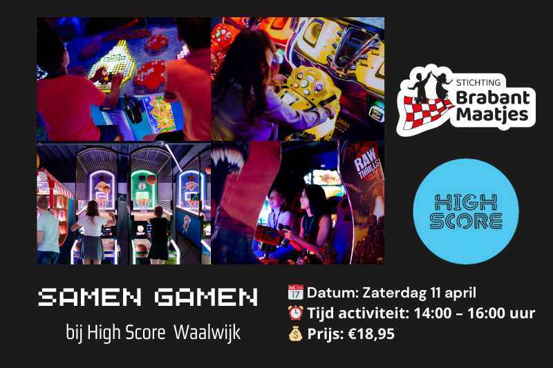 Samen gamen bij High Score in Waalwijk | 11 april 2026 | 18+