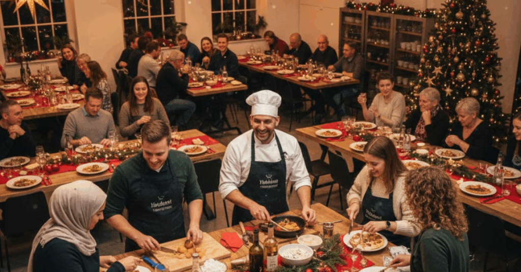 Pre-Kerstdiner Engelenfood Den Bosch met koken onder leiding van chefkok en gezellig samenzijn
