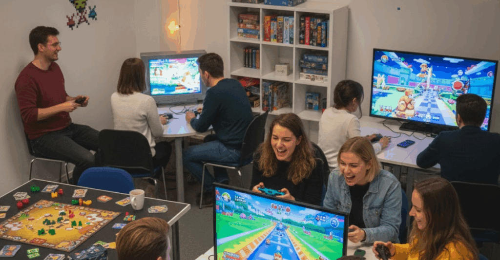 Videogame Avond Tilburg – deelnemers spelen Mario Kart en Smash Bros