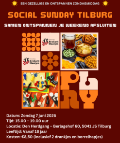Social Sunday Tilburg – Samen ontspannen je weekend afsluiten