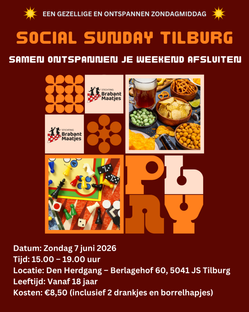 Social Sunday Tilburg – Samen ontspannen je weekend afsluiten
