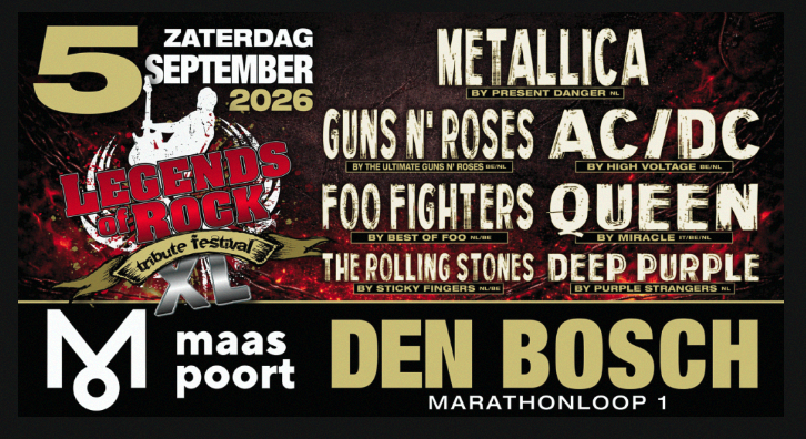 Legends of Rock - Tribute Festival XL (Zaterdag 5 september 2026, 18+)