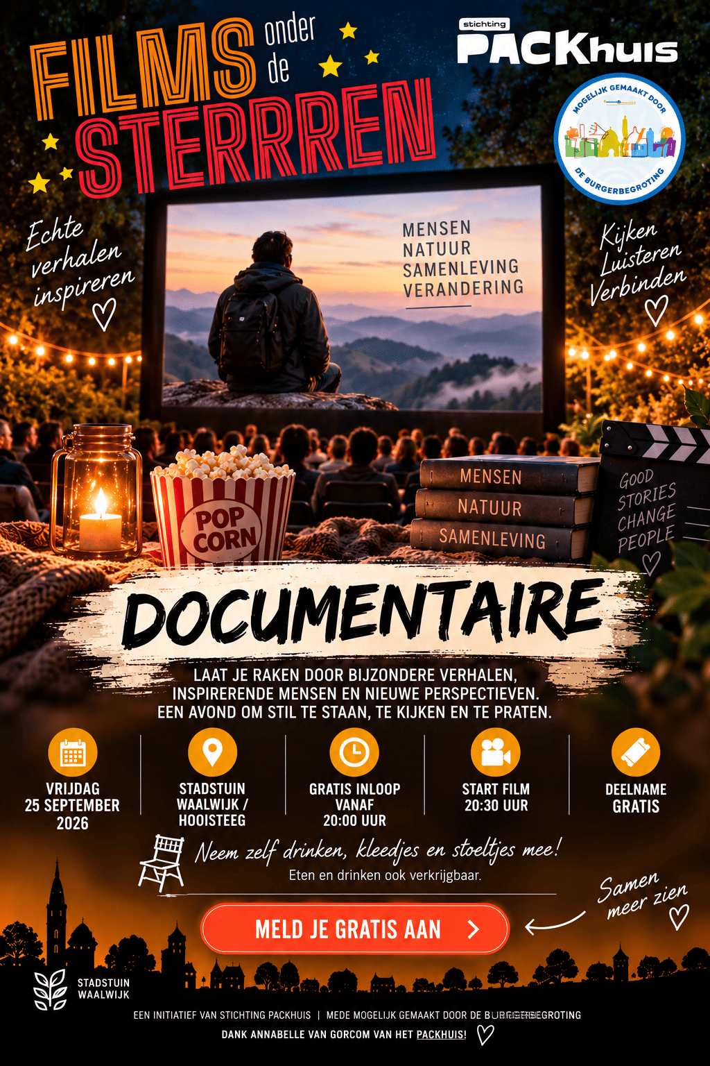 Films onder de Sterren – Documentaireavond (Vrijdag 25 september 2026 | 18+)