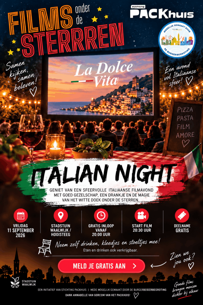 Films onder de Sterren – Italian Night (Vrijdag 11 september 2026 | 18+)